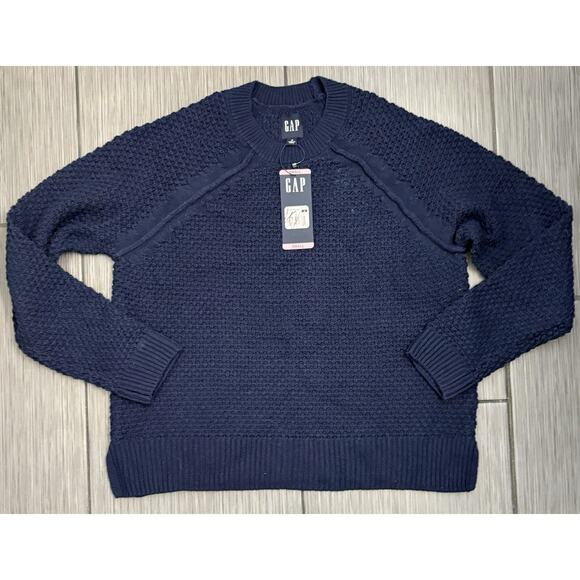 Gap Women’s Navy Blue Loose Knit Textured Sweater Size Small NWT - Picture 1 of 6